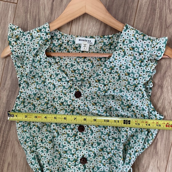 LIKE NEW | Monteau | Green Floral Summer Dress | Small - Picture 7 of 8